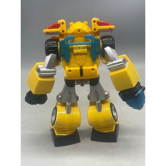 Playskool Transformers Bumble Bee Robot Figure Hasbro 10" Lights Sounds READ - Picture 7 of 8